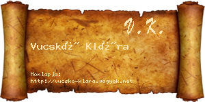 Vucskó Klára névjegykártya